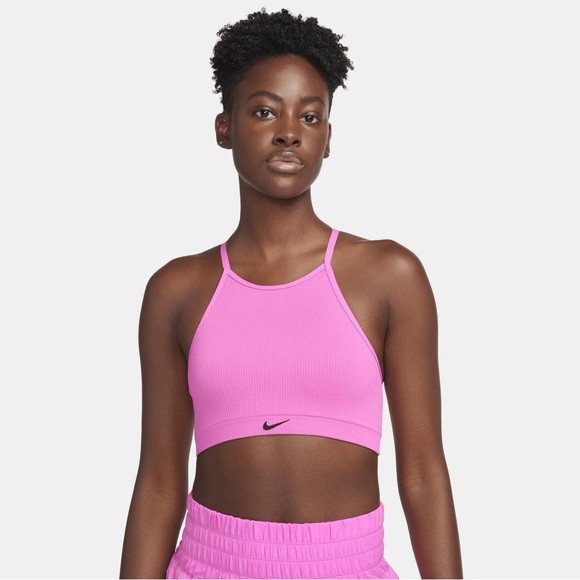 NWT Nike Pink Indy Seamless Ribbed Light-Support Non-Padded Sports Bra - Picture 4 of 15